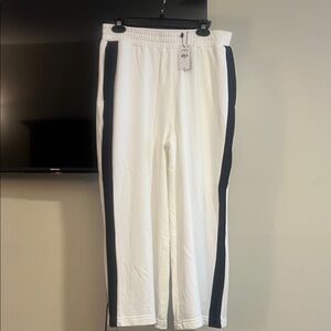 Express White Joggers with Black Accents